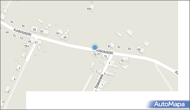 Zabrze, Kościuszki Tadeusza, gen., 73, mapa Zabrza