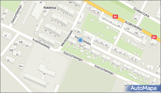 Zabrze, Kołobrzeska, 27, mapa Zabrza