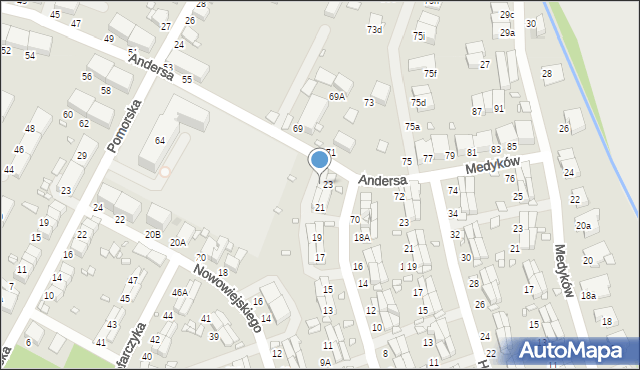 Zabrze, Komuny Paryskiej, 23A, mapa Zabrza