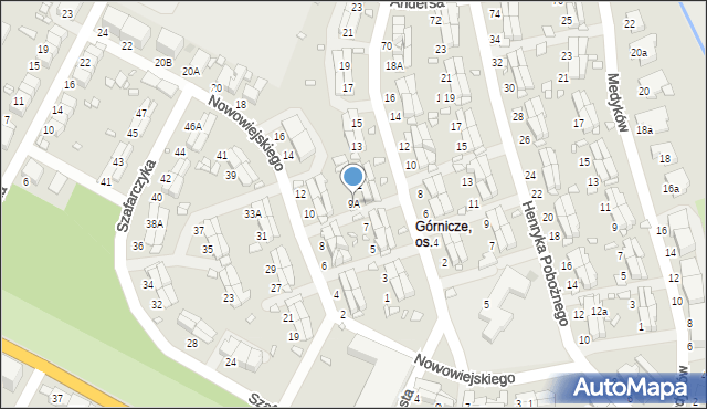 Zabrze, Komuny Paryskiej, 9A, mapa Zabrza