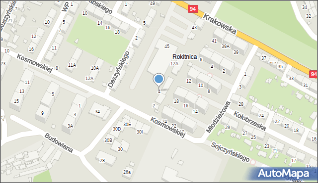 Zabrze, Kosmowskiej Ireny, 4, mapa Zabrza