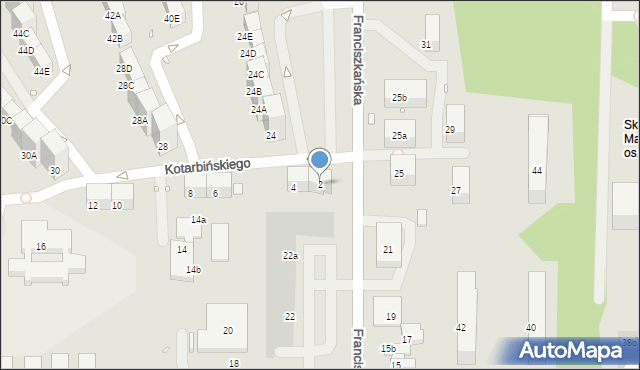 Zabrze, Kotarbińskiego Tadeusza, prof., 2, mapa Zabrza