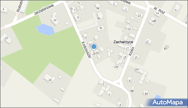 Zacharzyce, Kościuszki Tadeusza, gen., 13, mapa Zacharzyce