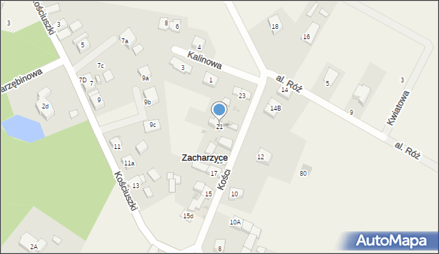Zacharzyce, Kościuszki Tadeusza, gen., 21, mapa Zacharzyce