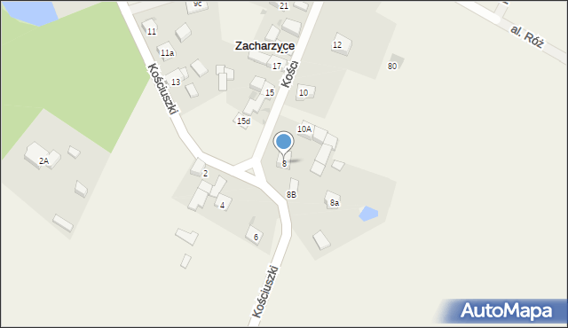 Zacharzyce, Kościuszki Tadeusza, gen., 8, mapa Zacharzyce