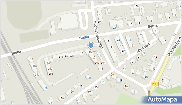 Żagań, Kochanowskiego Jana, 10b, mapa Żagań