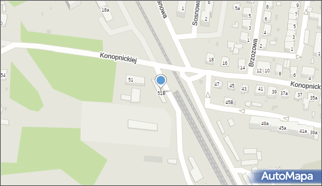 Żagań, Konopnickiej Marii, 51B, mapa Żagań