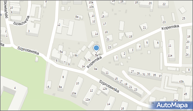 Żagań, Kopernika Mikołaja, 5a, mapa Żagań