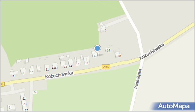 Żagań, Kożuchowska, 18, mapa Żagań