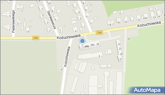Żagań, Kożuchowska, 29C, mapa Żagań