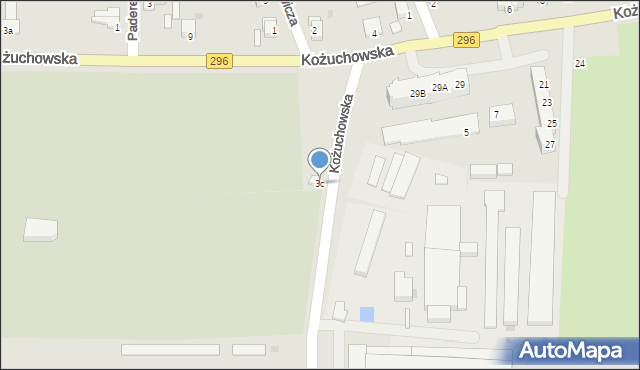 Żagań, Kożuchowska, 3c, mapa Żagań