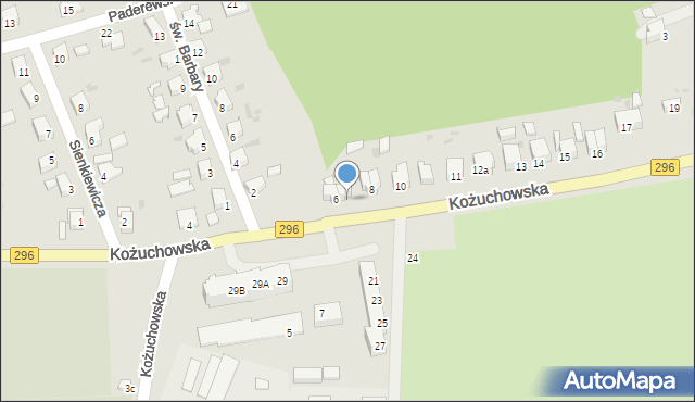 Żagań, Kożuchowska, 6a, mapa Żagań