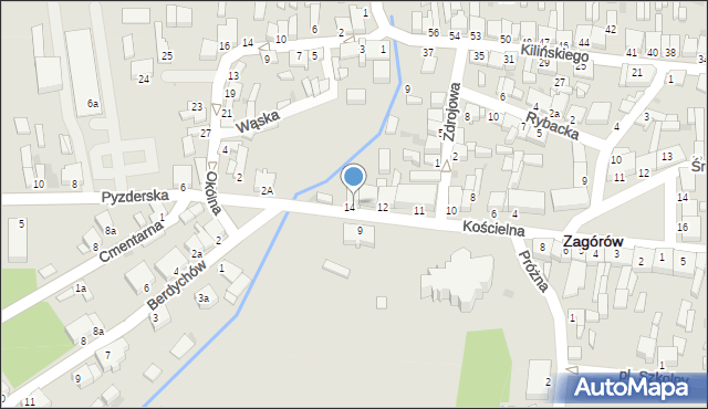 Zagórów, Kościelna, 18, mapa Zagórów