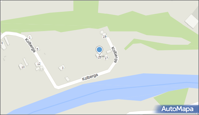 Zagórz, Kolberga, 15, mapa Zagórz