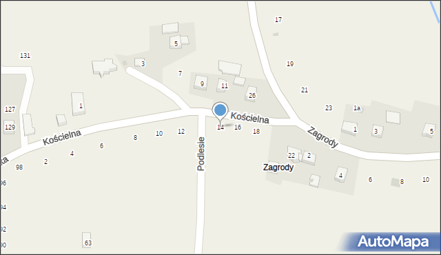 Zakliczyn, Kościelna, 14, mapa Zakliczyn