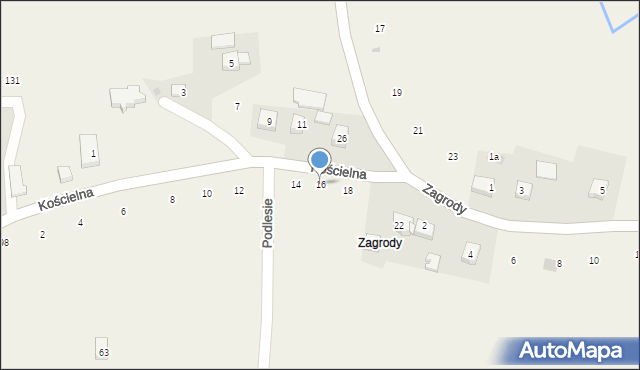 Zakliczyn, Kościelna, 16, mapa Zakliczyn