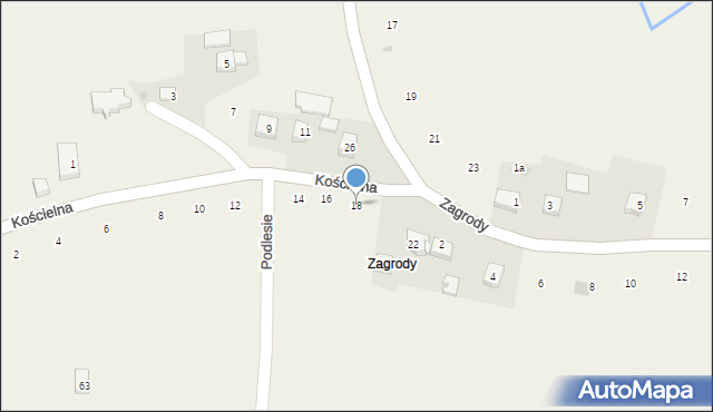 Zakliczyn, Kościelna, 18, mapa Zakliczyn