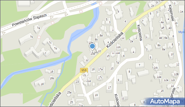 Zakopane, Kościeliska, 10a, mapa Zakopanego