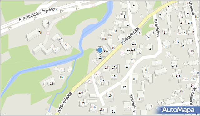 Zakopane, Kościeliska, 12, mapa Zakopanego