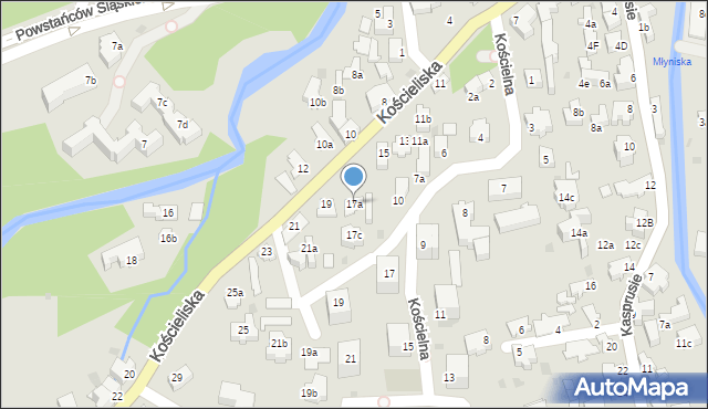 Zakopane, Kościeliska, 17a, mapa Zakopanego