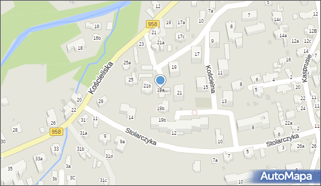 Zakopane, Kościeliska, 19a, mapa Zakopanego