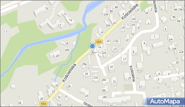 Zakopane, Kościeliska, 23, mapa Zakopanego