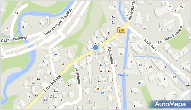 Zakopane, Kościeliska, 3, mapa Zakopanego