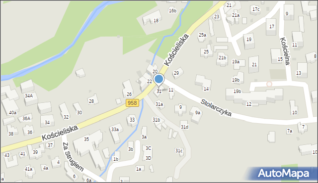 Zakopane, Kościeliska, 31, mapa Zakopanego