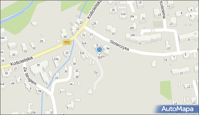 Zakopane, Kościeliska, 31d, mapa Zakopanego