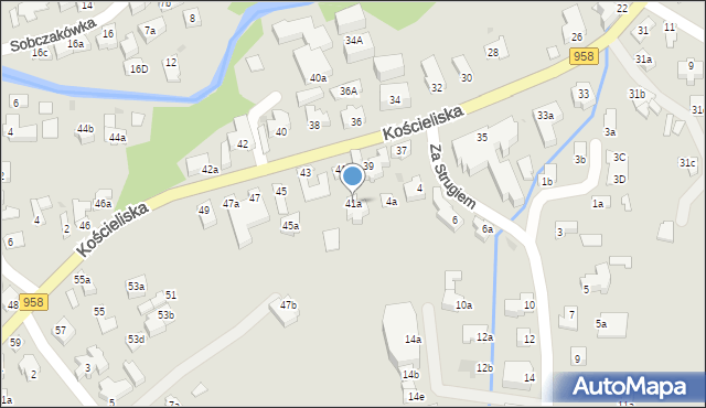 Zakopane, Kościeliska, 41a, mapa Zakopanego