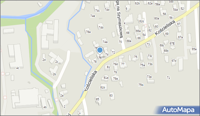 Zakopane, Kościeliska, 76, mapa Zakopanego