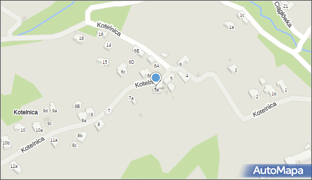 Zakopane, Kotelnica, 5a, mapa Zakopanego