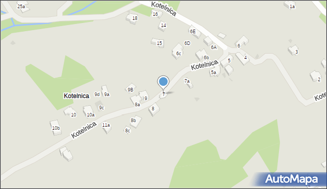 Zakopane, Kotelnica, 7, mapa Zakopanego