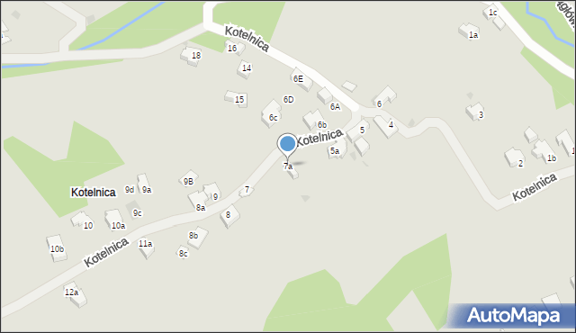 Zakopane, Kotelnica, 7a, mapa Zakopanego