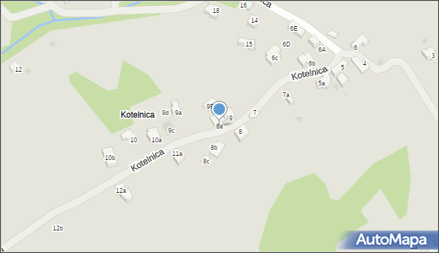 Zakopane, Kotelnica, 8a, mapa Zakopanego