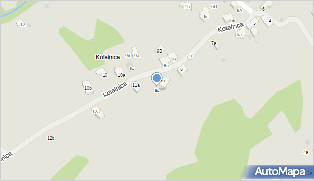 Zakopane, Kotelnica, 8c, mapa Zakopanego