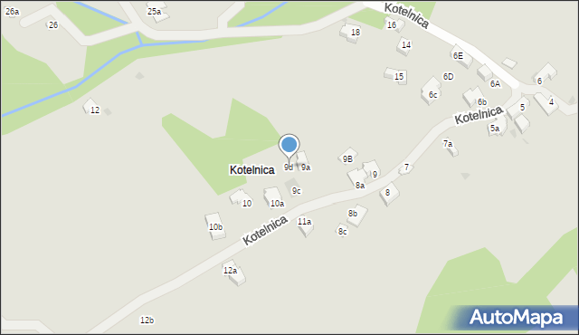 Zakopane, Kotelnica, 9d, mapa Zakopanego