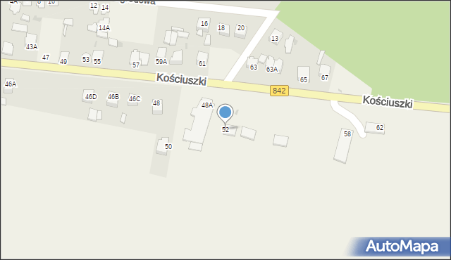 Zakrzówek, Kościuszki Tadeusza, gen., 52, mapa Zakrzówek