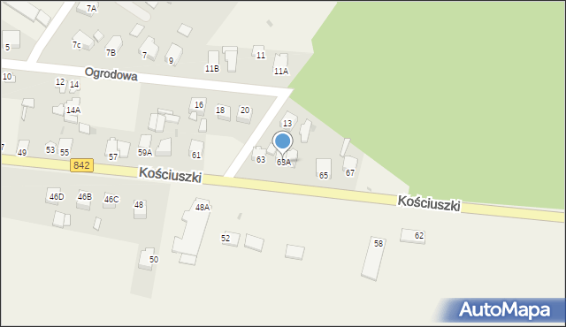 Zakrzówek, Kościuszki Tadeusza, gen., 63A, mapa Zakrzówek