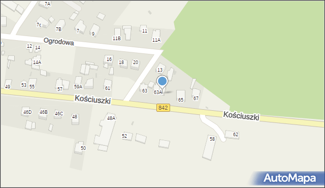 Zakrzówek, Kościuszki Tadeusza, gen., 63B, mapa Zakrzówek