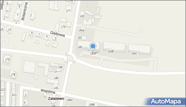 Zalasewo, Kórnicka, 192b, mapa Zalasewo