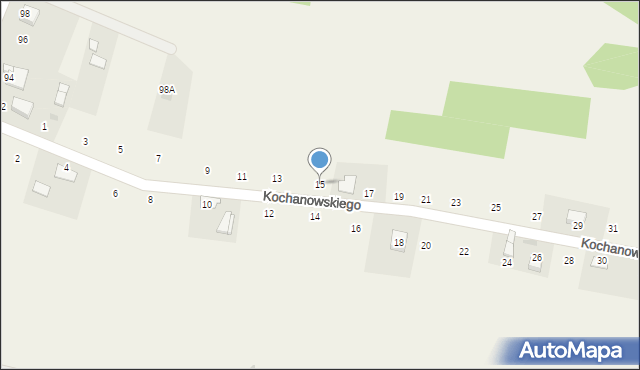 Zalasowa, Kochanowskiego Jana, 15, mapa Zalasowa