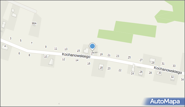 Zalasowa, Kochanowskiego Jana, 17, mapa Zalasowa