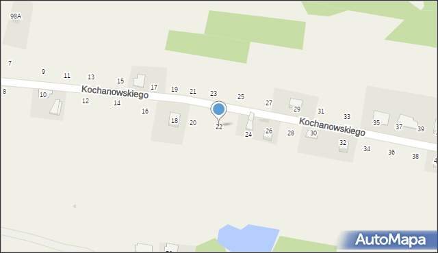 Zalasowa, Kochanowskiego Jana, 22, mapa Zalasowa