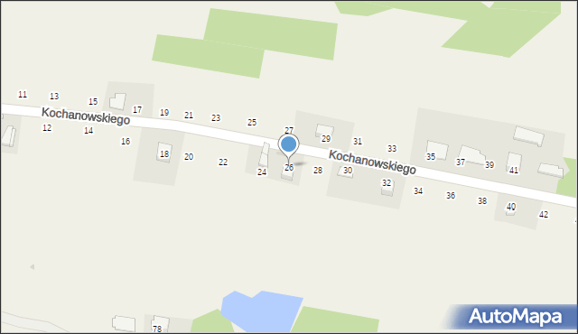 Zalasowa, Kochanowskiego Jana, 26, mapa Zalasowa