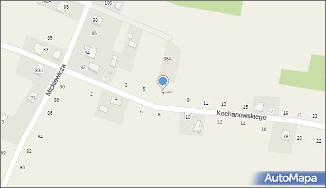 Zalasowa, Kochanowskiego Jana, 7, mapa Zalasowa