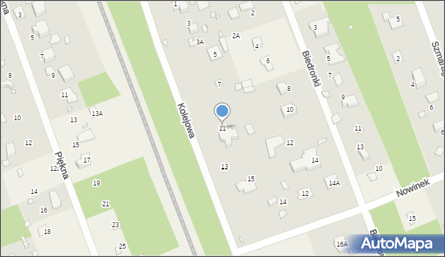 Zalesie Górne, Kolejowa, 11, mapa Zalesie Górne