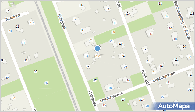 Zalesie Górne, Kolejowa, 23A, mapa Zalesie Górne