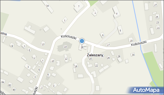 Zaleszany, Kościuszki Tadeusza, gen., 16, mapa Zaleszany
