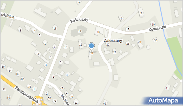 Zaleszany, Kościuszki Tadeusza, gen., 18, mapa Zaleszany